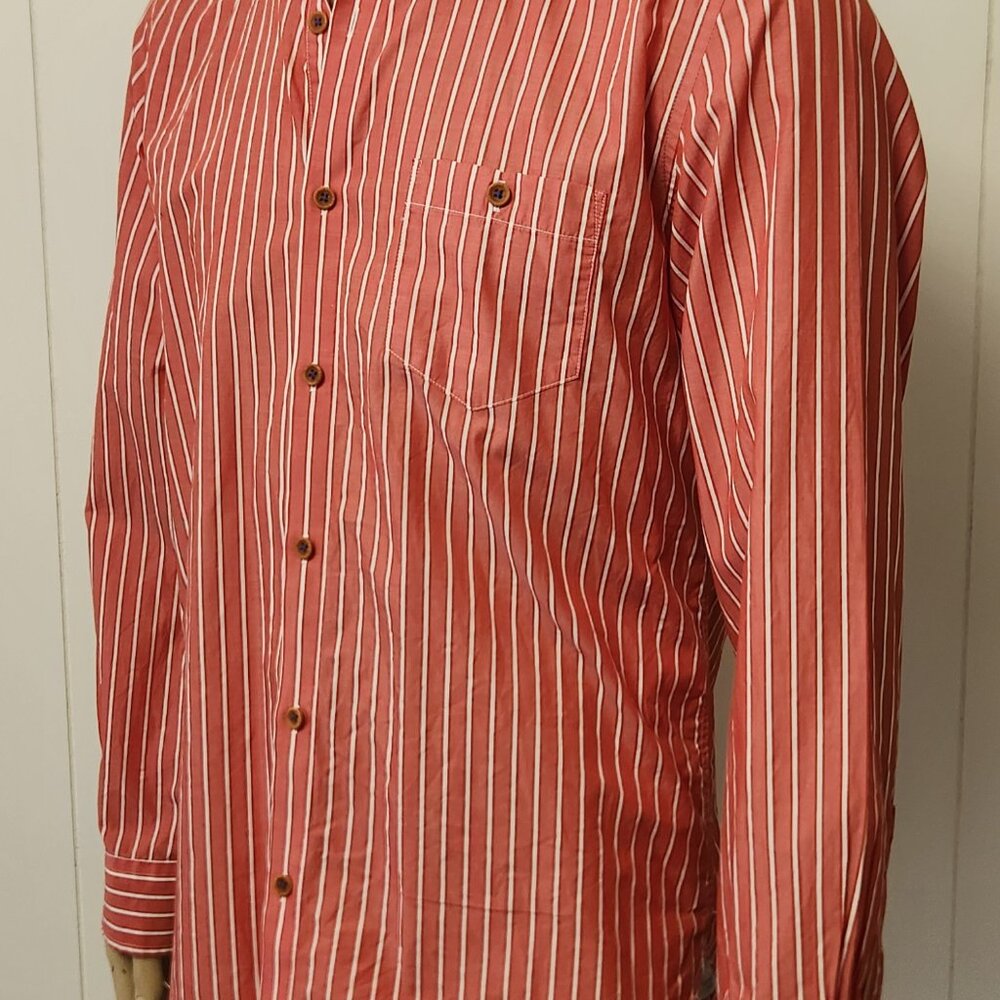 Ted Baker shirt M men's cotton red stripe - Picture 2 of 8
